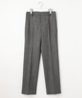 J.PRESS LADIES 【セットアップ対応】ウールストレッチツイード ストレート パンツ グレー系