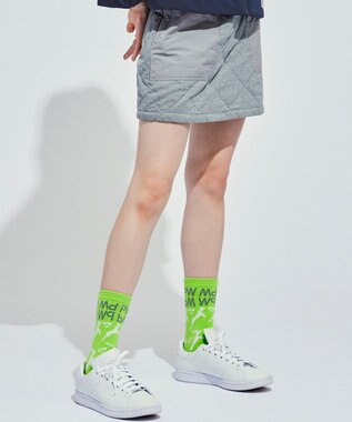 PW CIRCULUS 【WOMEN】【土踏まずをサポート】鹿×モフモフ  ミドルソックス ライトグリーン系5