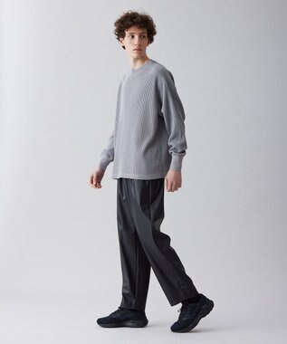 UNFILO MENS イージーケア ワッフル クルーネック [23年春夏商品] グレー