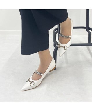 MODE ET JACOMO <MODE ET JACOMO>ポインテッドトゥメリージェーンパンプス ホワイト