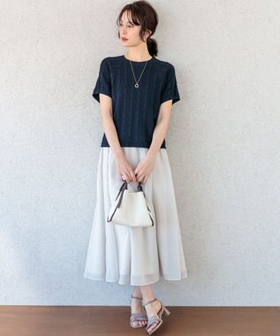 組曲 L 【先行予約・WEB限定】バックリボンケーブル ニット ネイビー系