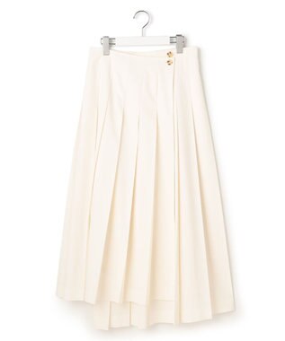 23区 【GOLD LABEL】タスランタイプライター アシンメトリー ラップスカート オフホワイト