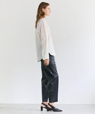 BEIGE， HYAL / フェイクレザーカービーラインイージーパンツ Black