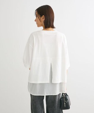 Green Parks ５分袖裾シアードッキングチュニック White
