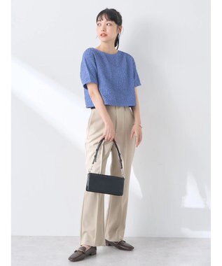 earth music&ecology ホイップ風ジャガードプルオーバー Blue