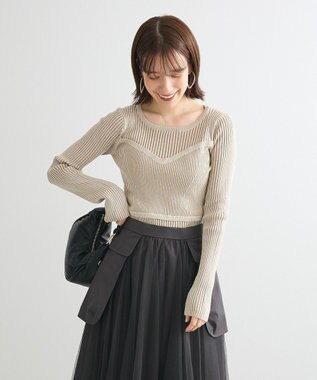 Green Parks ・ＡＮＤＳＥＡＲＣＨ　リブフェイクレイヤードニット Ivory