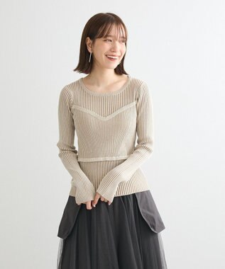 Green Parks ・ＡＮＤＳＥＡＲＣＨ　リブフェイクレイヤードニット Ivory