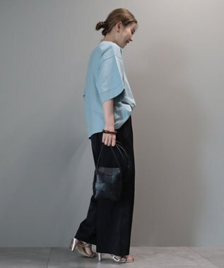 AMERICAN HOLIC イージーケア＋接触冷感ウエストタックワイドパンツ Black