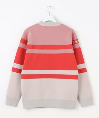 23区GOLF 【MEN】【洗える】カラーブロック 裏付き ニット ローズ系1