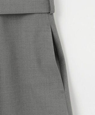 #Newans 【洗濯機可能/ストレッチ】ペプラムジレ グレー