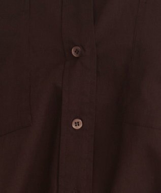 WEGO 【ANGIE VINTAGE】キャンブリックボイルオーバー半袖シャツ ダークブラウン