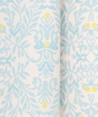 自由区 L 【洗える】ダマスクフローラルプリント スカート ライトブルー