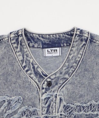 WEGO 【ユニセックス着用ITEM】ベースボールデニムグラフィックシャツ（SS） デニム淡加工色