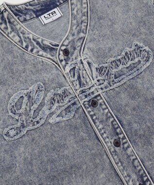 WEGO 【ユニセックス着用ITEM】ベースボールデニムグラフィックシャツ（SS） デニム淡加工色