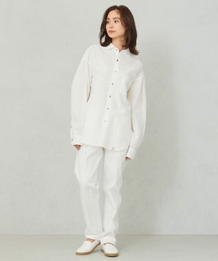 JOSEPH ABBOUD MOUNTAIN 【SPACE／UNISEX】オーバーペイズリー シャツ ホワイト系6