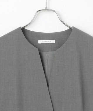 #Newans 【洗濯機可能/ストレッチ】ペプラムジレ グレー