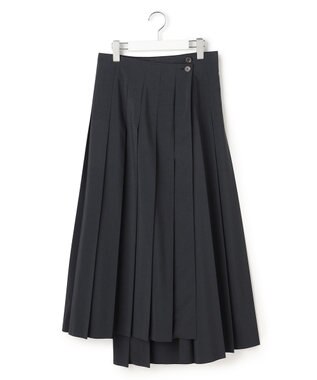 23区 【GOLD LABEL】タスランタイプライター アシンメトリー ラップスカート ブラック