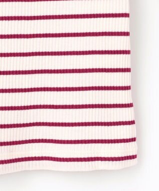 組曲 KIDS 【80-100㎝】レースボーダー トップス ラズベリー系1