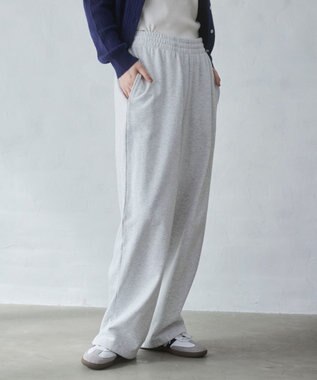 WEGO 【ウエストゴム/XSSMサイズ展開】スウェットワイドパンツ アッシュグレー