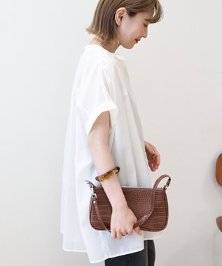 AMERICAN HOLIC 【予約】【WEB限定】イージーケア+接触冷感 フレンチスリーブギャザーシャツ Ivory