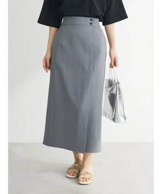 Green Parks 接触冷感　きれいシルエットＩラインスカート Gray
