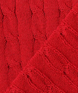 組曲 L ポロ襟 ニットプルオーバー レッド系