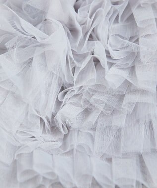 style code 【MERCURYDUO/マーキュリーデュオ】チュールフリル 雑材バケツ型ショルダーバッグ グレー