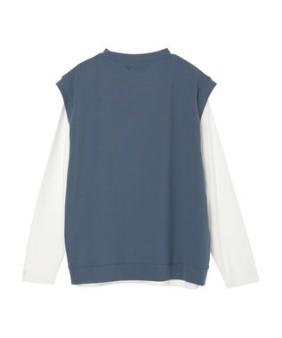 CRAFT STANDARD BOUTIQUE 梨地カットベスト＋Ｌ／Ｓ　ＴＥＥーＳＥＴ Blue