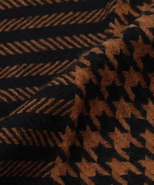 ICB コンビネーションチェックカシミヤストール ブラウン柄系