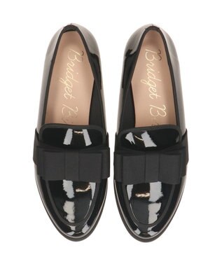 Bridget Birkin ＜抗菌消臭＞【Bridget Birkin】グログランリボンレインローファー ブラックエナメル