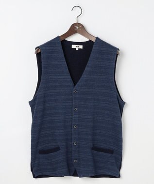 JOSEPH ABBOUD 【キングサイズ・洗える/ソフトな肌触り/軽い】シェニールヤーンジャカードニット ベスト