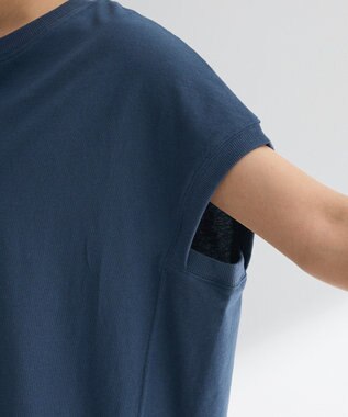 Green Parks 今年っぽフレンチスリーブカットチュニック Navy