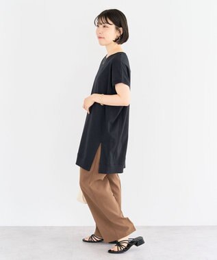 Green Parks 今年っぽフレンチスリーブカットチュニック Black