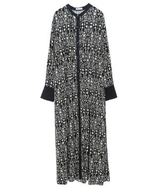 CRAFT STANDARD BOUTIQUE 総柄バイカラーワンピース Black