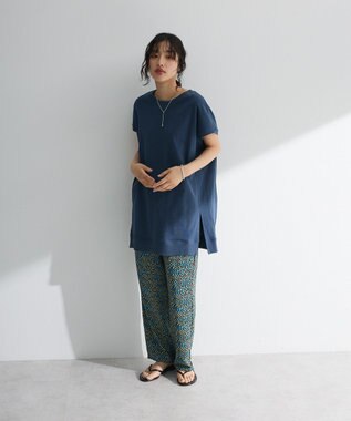 Green Parks 今年っぽフレンチスリーブカットチュニック Navy