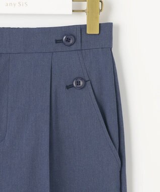 ANY SIS 【ストレッチ・接触冷感・撥水・UVカット・洗える】エアリーストレッチ ワイドパンツ シャンブレー