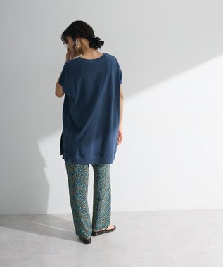 Green Parks 今年っぽフレンチスリーブカットチュニック Navy