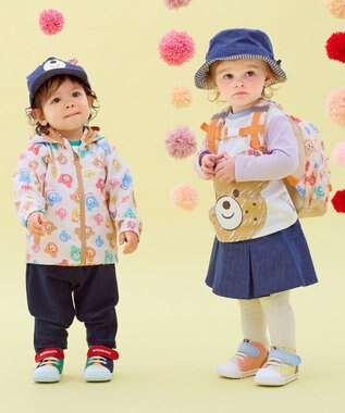 MIKI HOUSE HOT BISCUITS 【80-120cm】カラフルビーンズ 総柄ウインドブレーカー マルチカラー