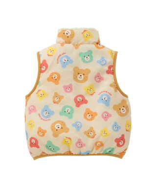 MIKI HOUSE HOT BISCUITS 【80-120cm】 カラフルビーンズ 裏ボアフリース リバーシブル総柄ベスト マルチカラー