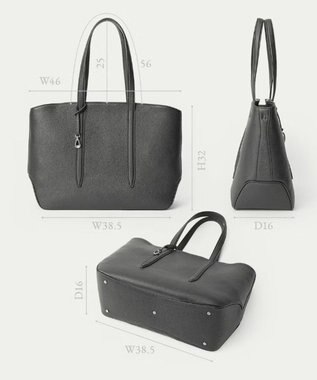 GOTAIRIKU 【ETIAM】シュリンク ファスナートートバッグ（L）《Flexi》 ブラック系