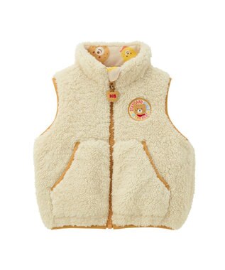 MIKI HOUSE HOT BISCUITS 【80-120cm】 カラフルビーンズ 裏ボアフリース リバーシブル総柄ベスト マルチカラー