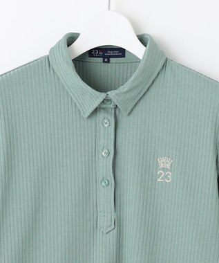 23区GOLF 飽きずに使えるベーシックアイテム【WOMEN】】 リブポロシャツ ライトグリーン系