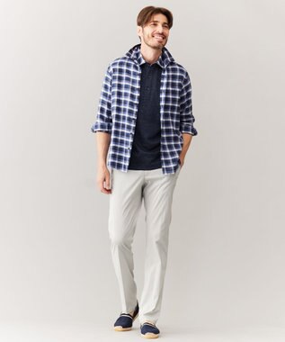 JOSEPH ABBOUD 【ウエストも伸びる/Eco撥水】オーガニックマイクロピケストレッチ パンツ ライトグレー系