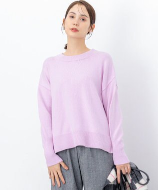 コットンカシミヤMIX クルーネックニット