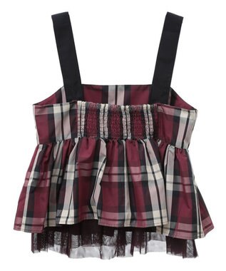 Green Parks ・ＳＵＧＡＲ　ＳＰＯＯＮ　チェックペプラムビスチェ Bordeaux