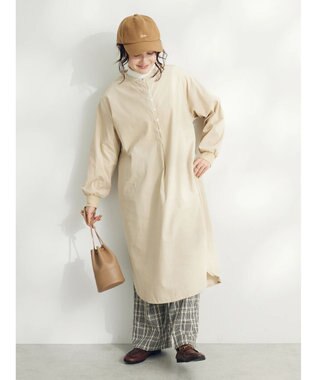 CRAFT STANDARD BOUTIQUE コーデュロイリブ付きワンピース Ivory