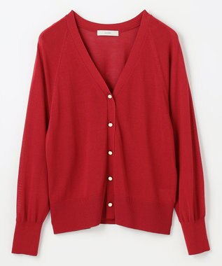 ANY 【2SET】ニットツインセット（半袖ニット＋Vネックカーデ） レッド