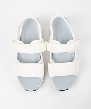 BONTRE 【PRECIEUX JOUET/プレシュウジュエ】ダブルベルトシャーリングゴムスポーツサンダル/009PJ ホワイト