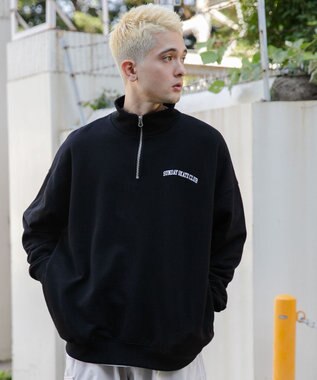 WEGO ヘビーウエイトハーフZIPワンポイントPO ブラック