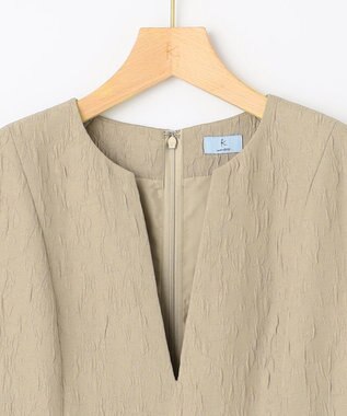 組曲 フラワーラメジャカード ジャンパースカート ベージュ系